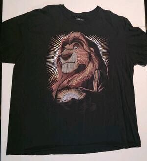 Disney The Lion King Mufasa T Shirt 2XL Black Graphic Tee Adult